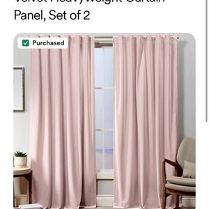 Martha Stewart Pink Velvet Heavyweight Curtain Panel Set